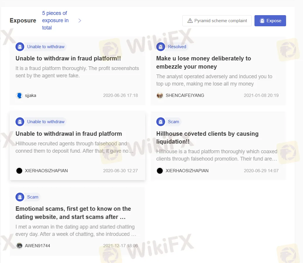 WikiFX上的用户曝光