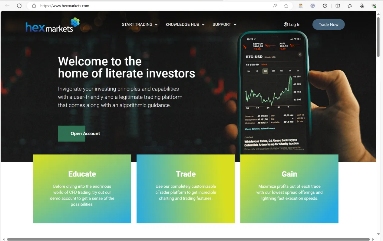 Домашняя страница HexMarkets Домашняя страница HexMarkets