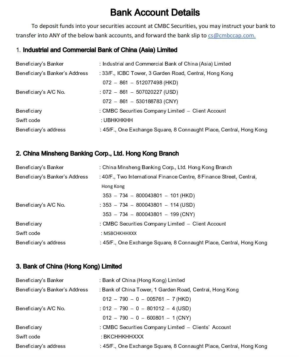 Deposit & Withdrawal