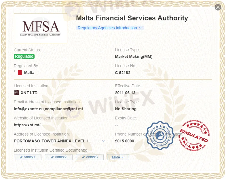 تحت الرقابة من قبل MFSA تحت الرقابة من قبل MFSA