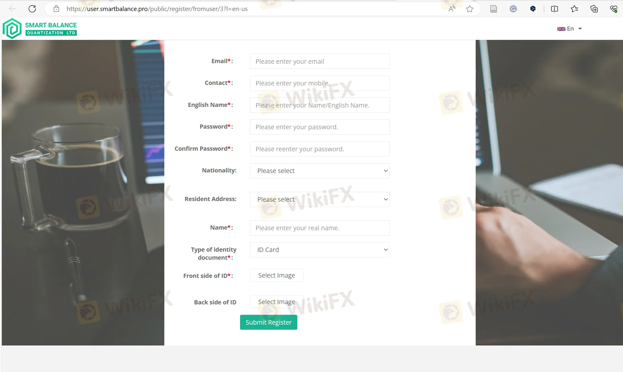 fill in required info
