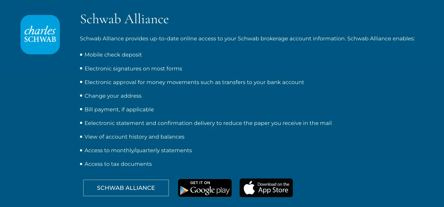 SCHWAB ALLIANCE