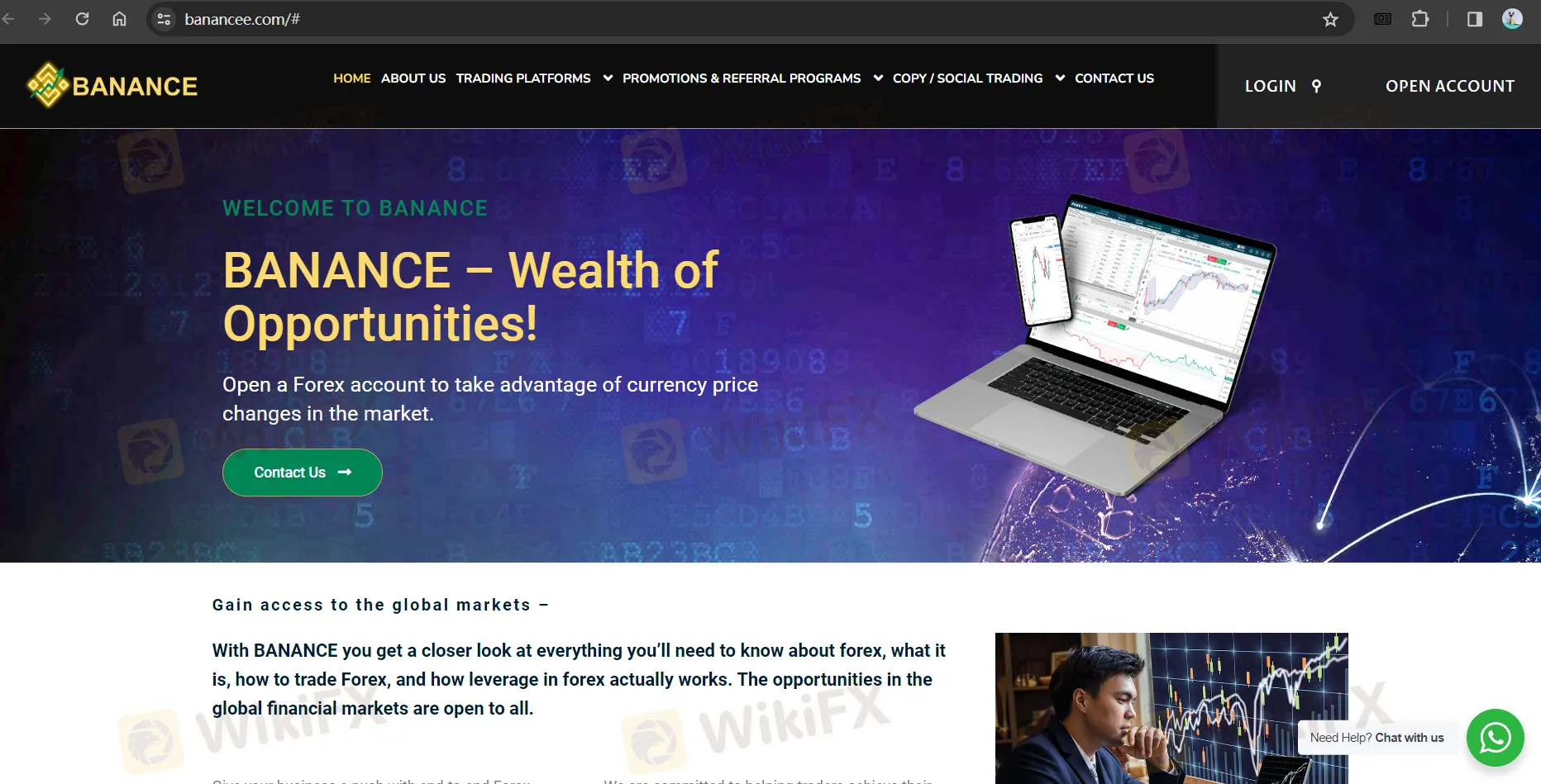 BANANCE's homepage