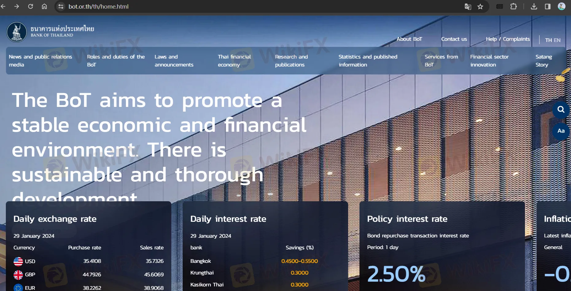 BOT's homepage