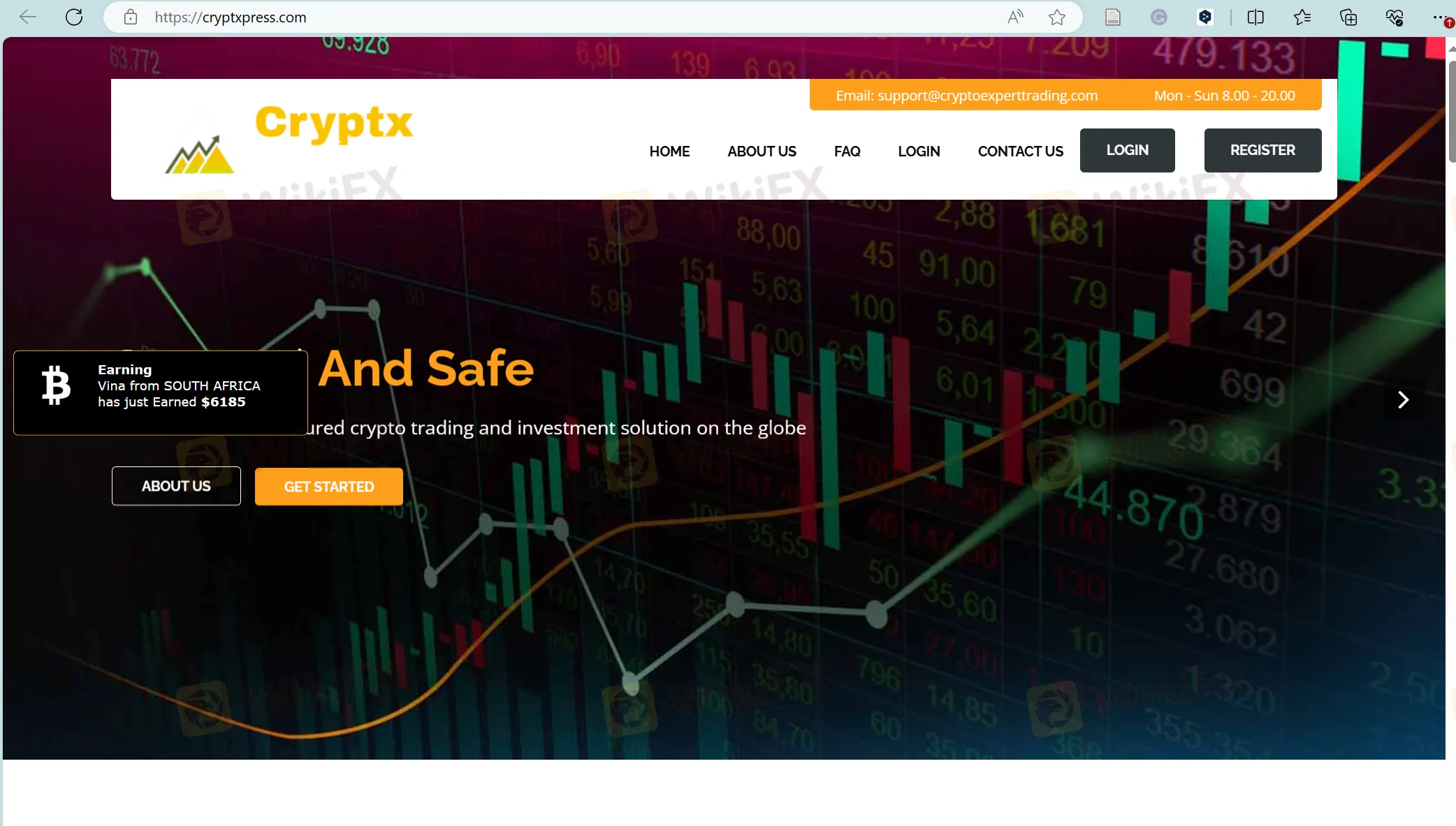 Cryptxpress की होमपेज