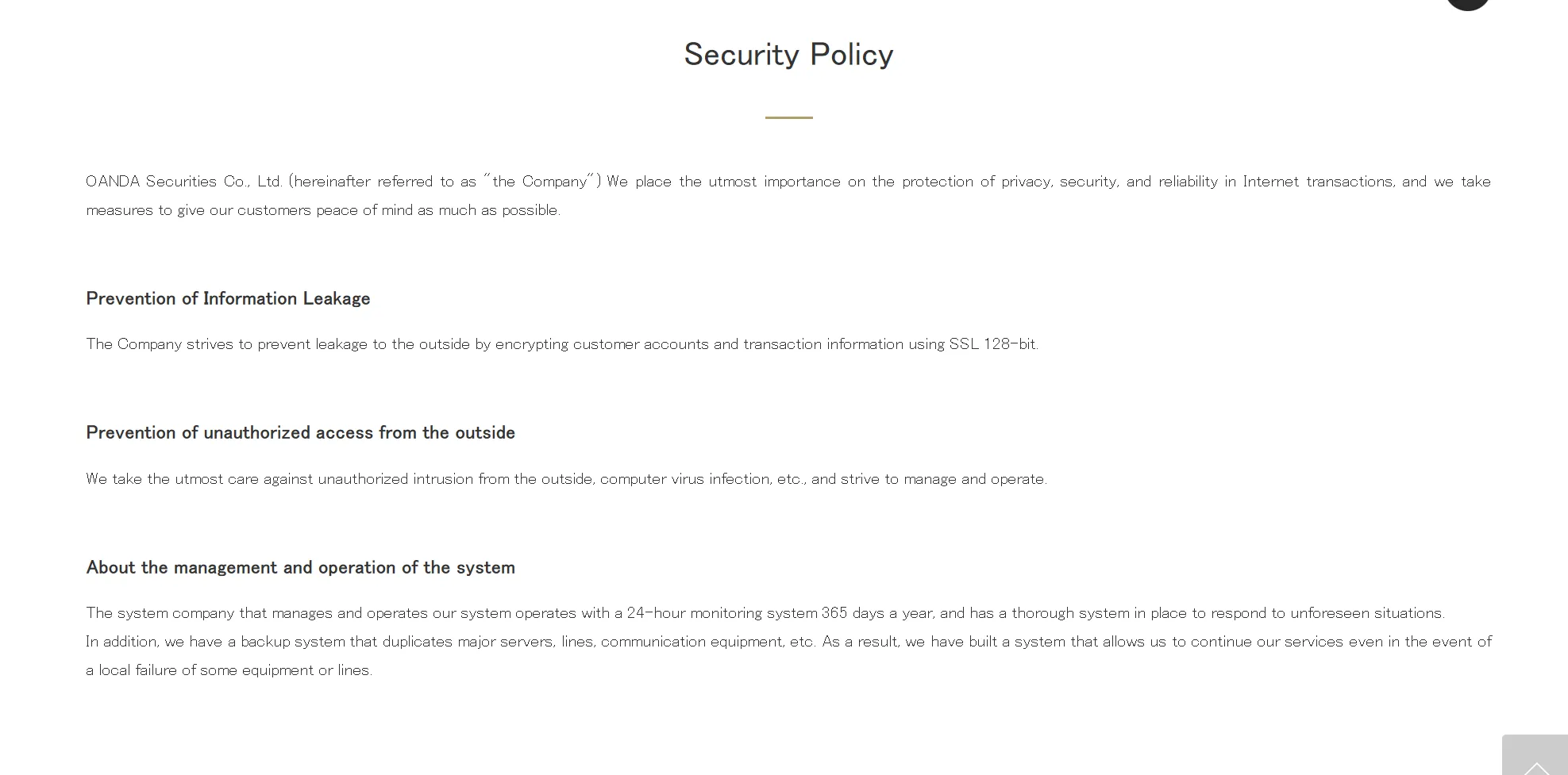 Security Measures Security Measures