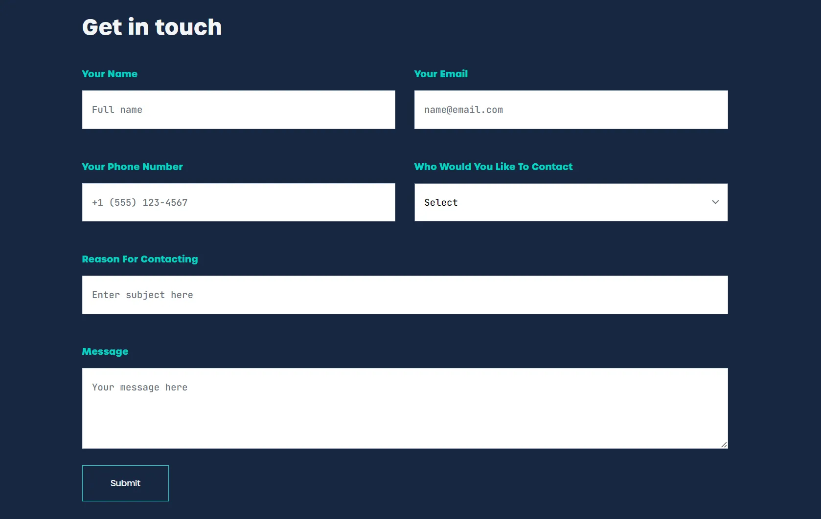 Contact Form Contact Form