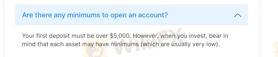 न्यूनतम जमा न्यूनतम जमा