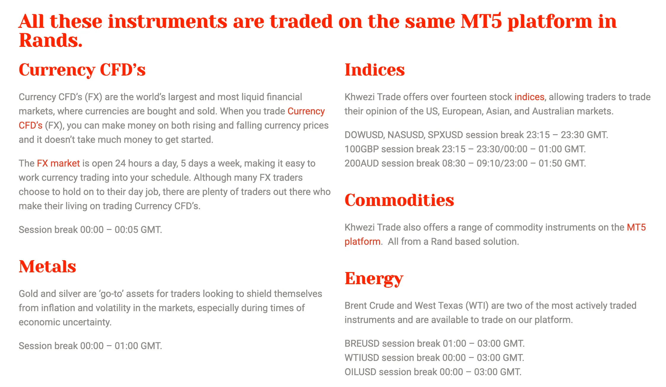 Trading Instruments