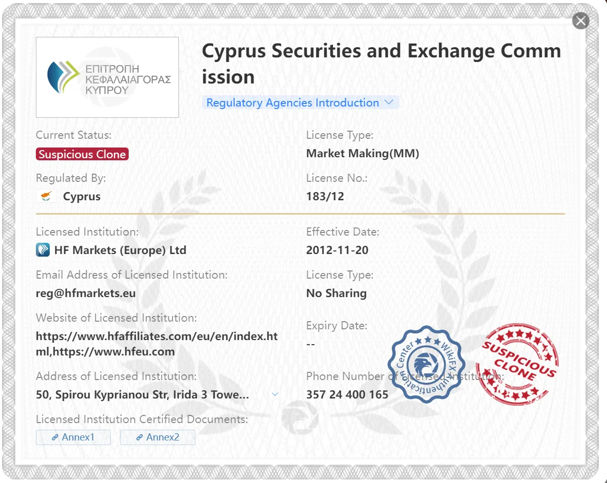 licencia CYSEC sospechosa de clon licencia CYSEC sospechosa de clon
