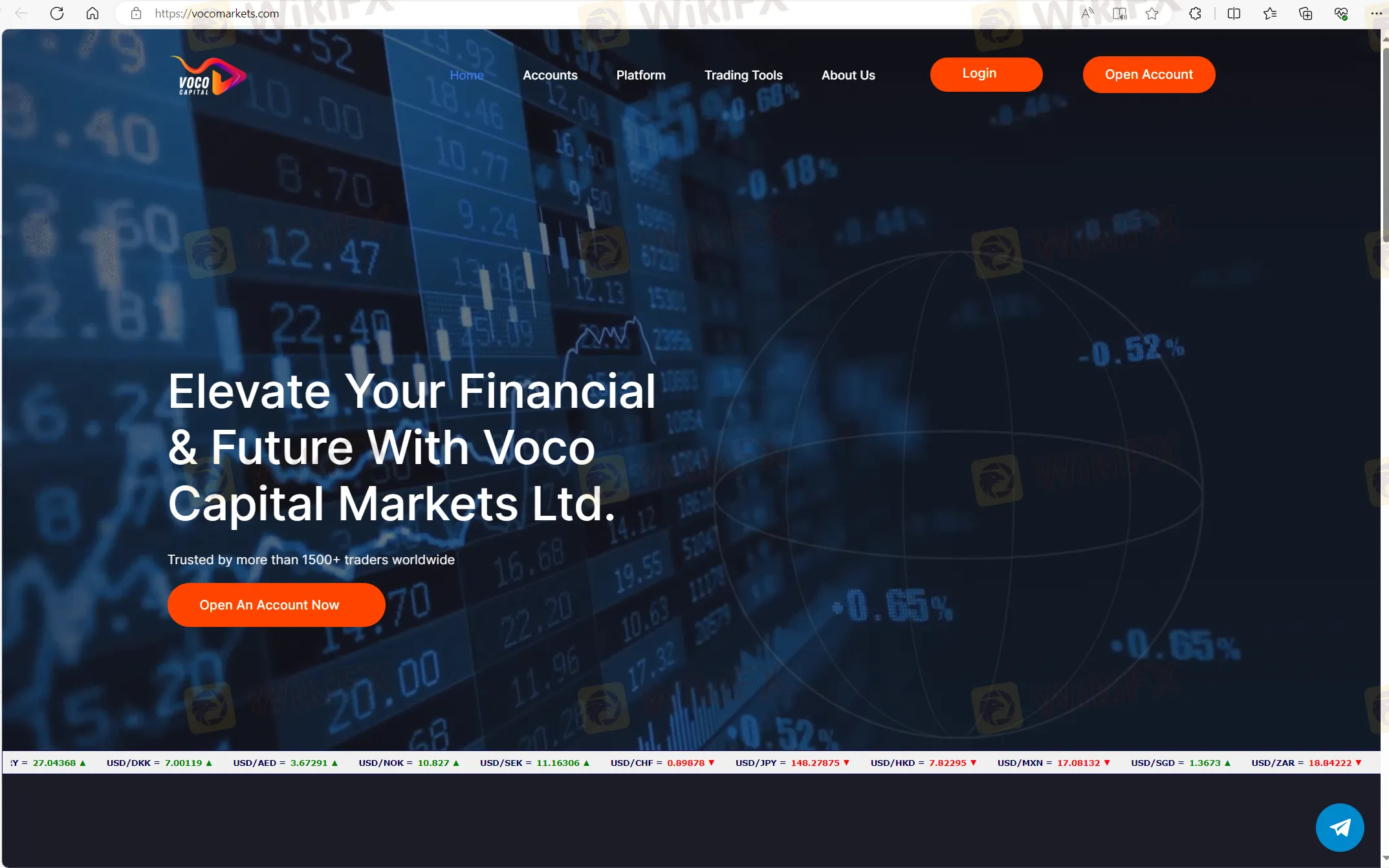Voco Markets' homepage Voco Markets' homepage