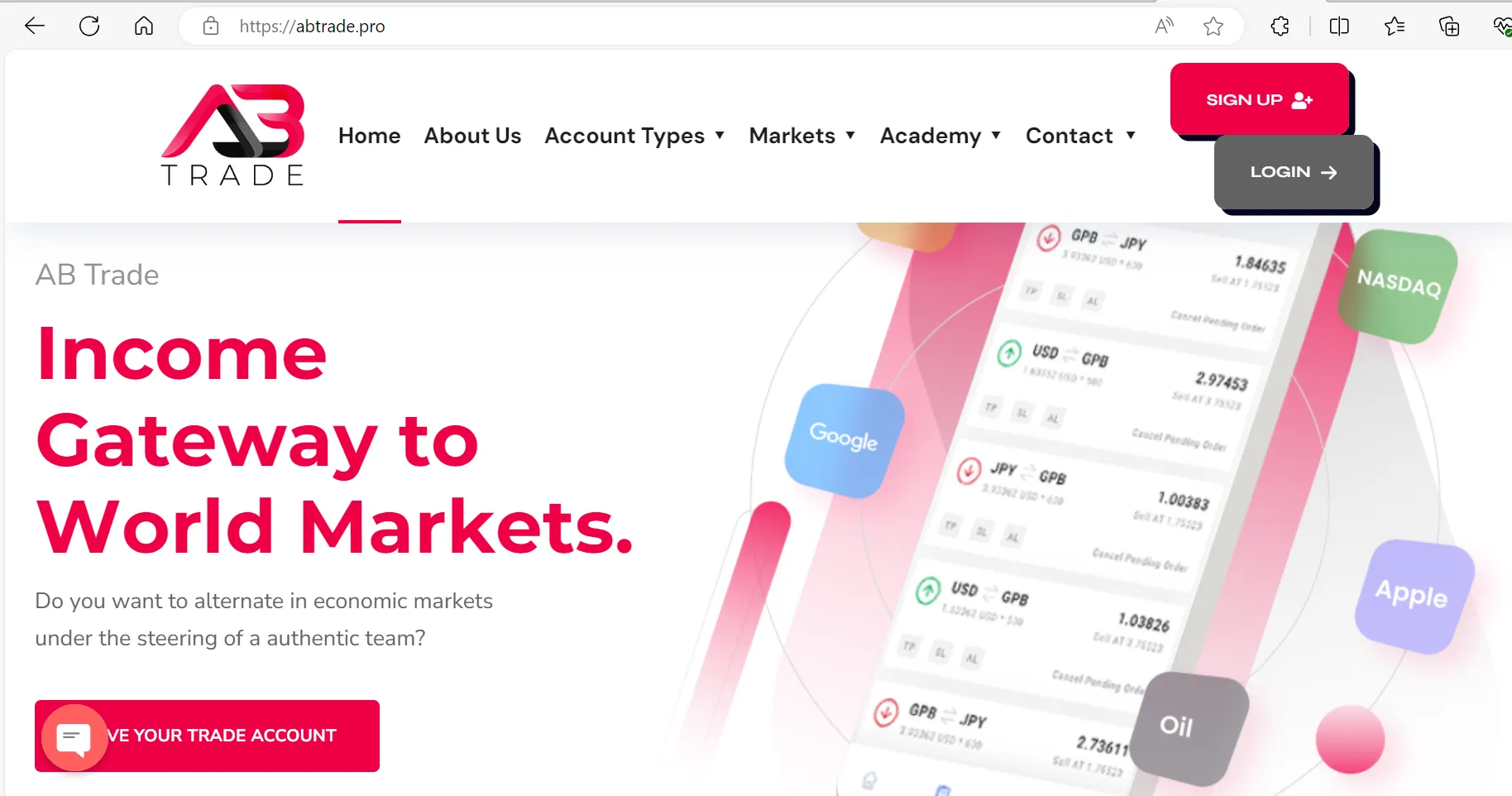 Abtradeのホームページ Abtradeのホームページ