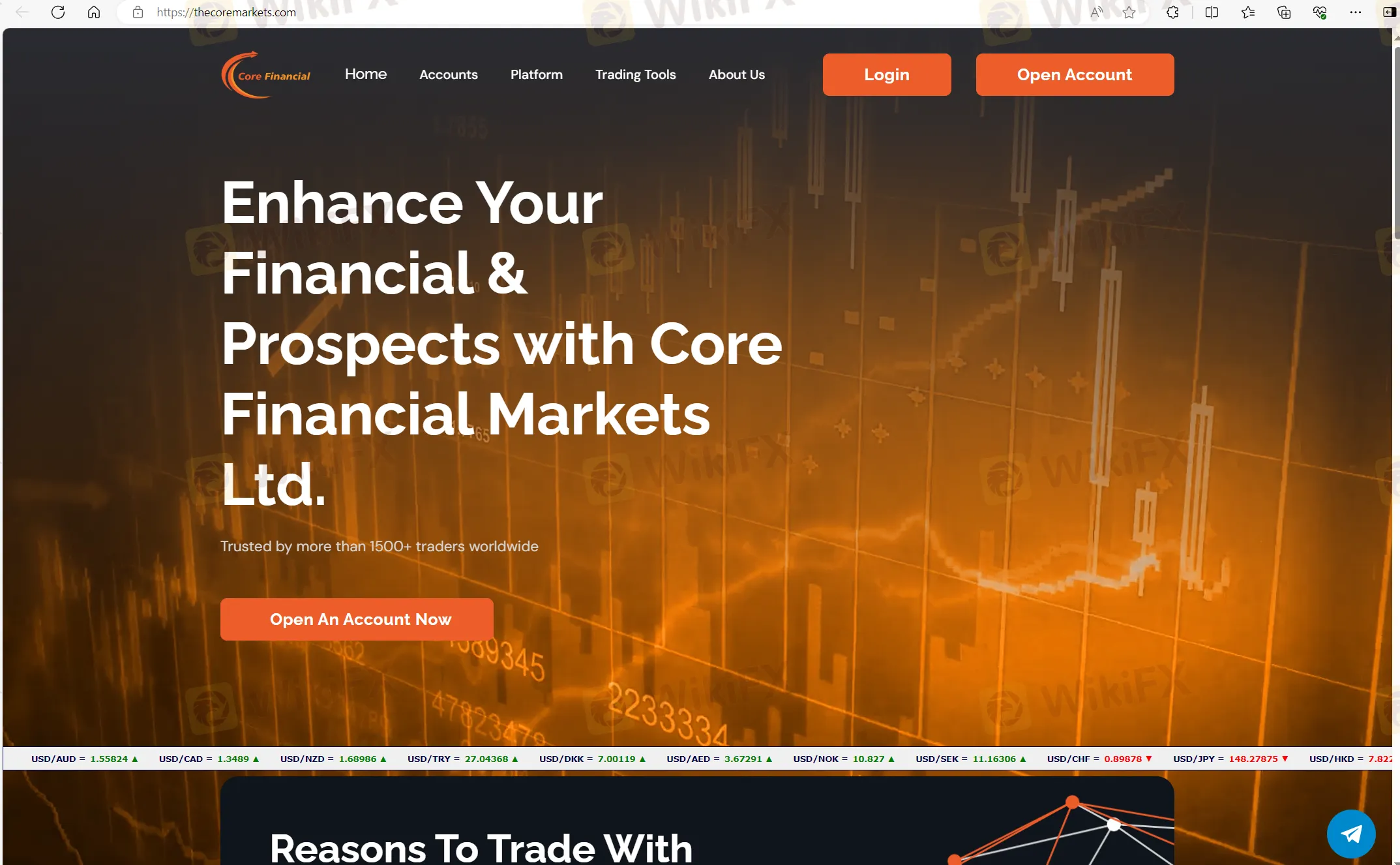 Core Financial's homepage Core Financial's homepage