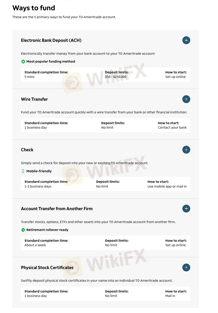 Deposit & Withdrawal