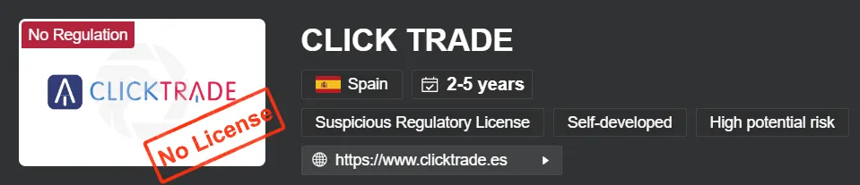 Est-ce que CLICK TRADE est légitime?