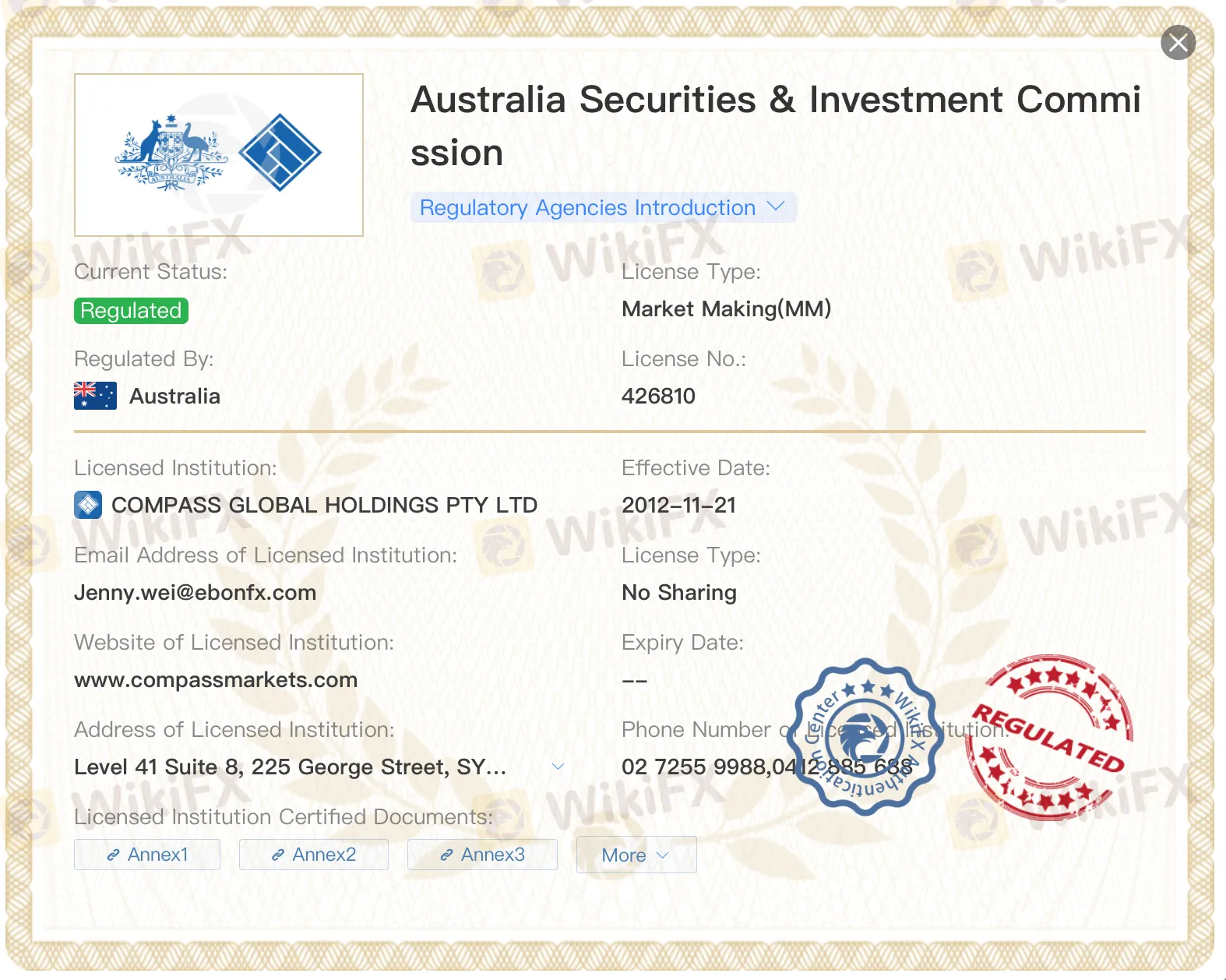 ASIC regulation