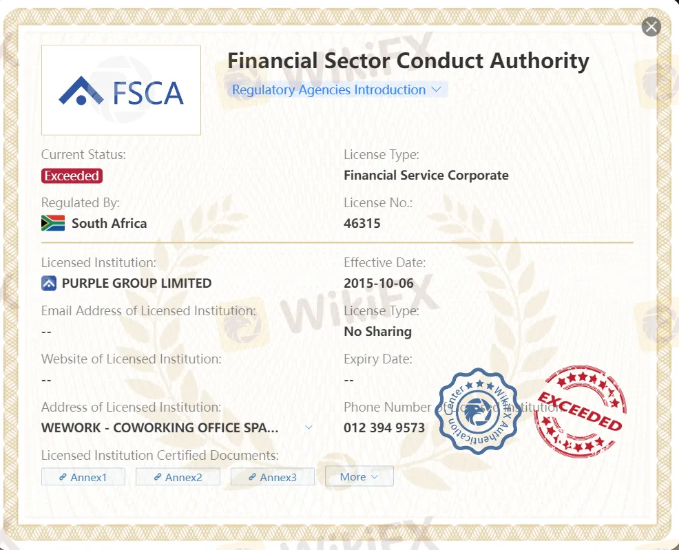 exceeded FSCA license exceeded FSCA license