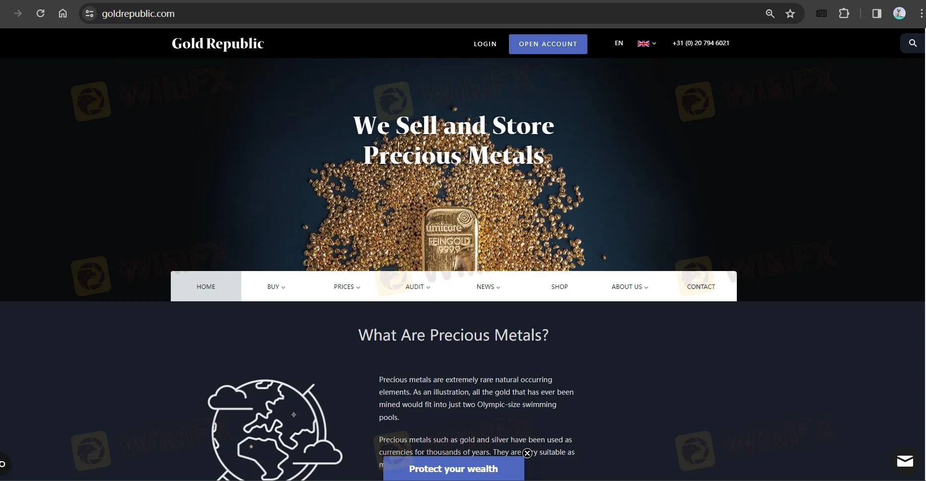 Gold Republic's homepage