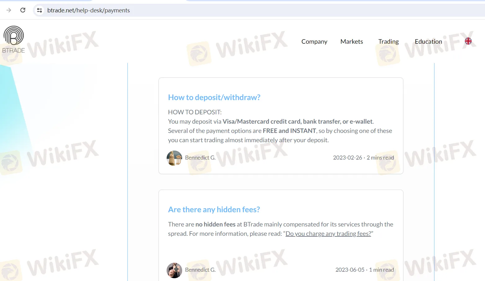 Deposit & Withdrawal