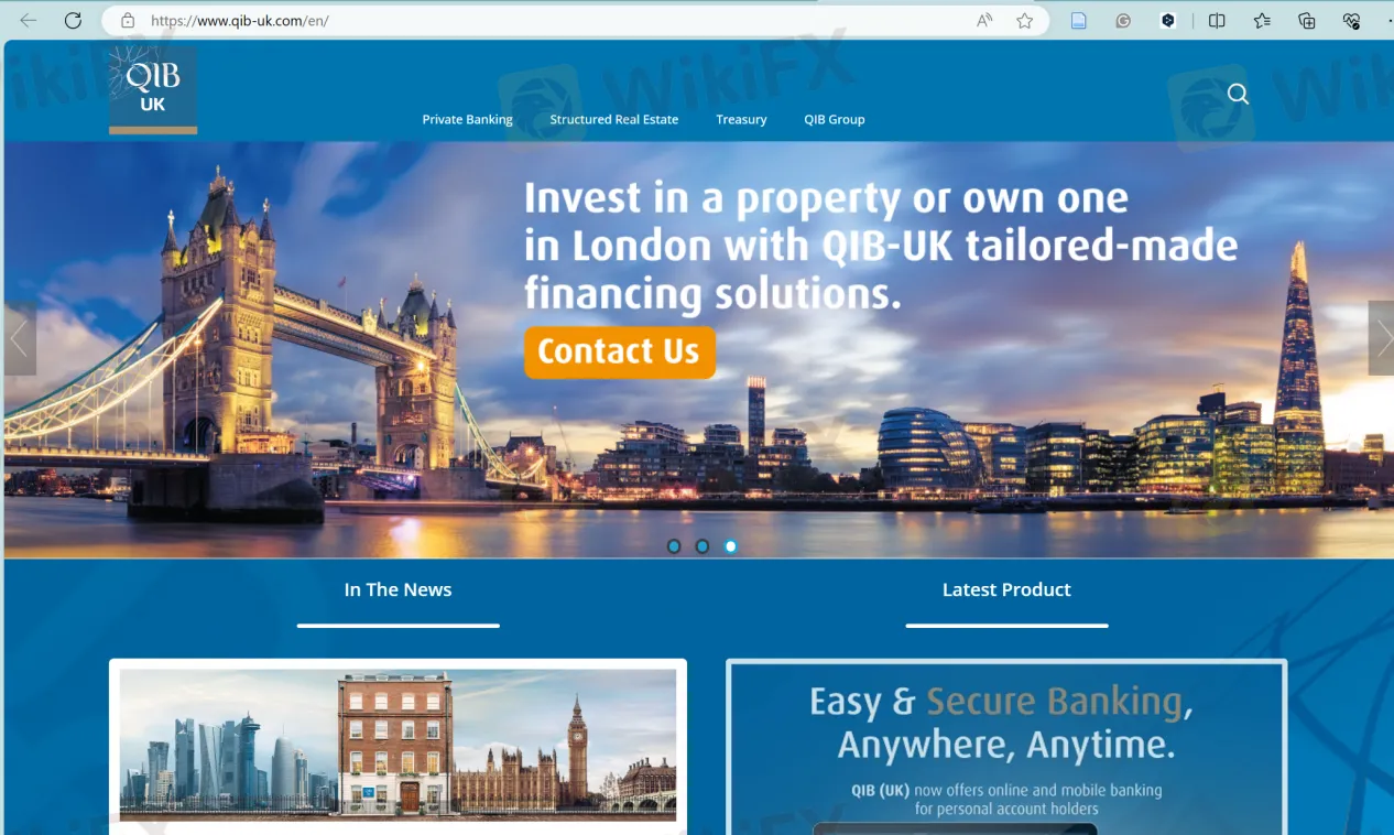 QIB (UK)의 홈페이지