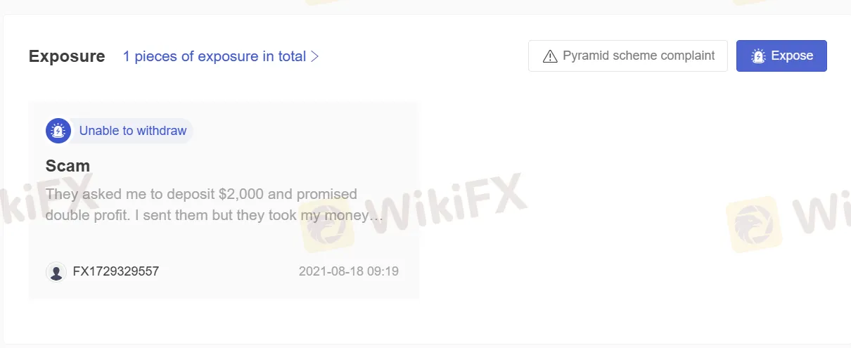 User Exposure on WikiFX User Exposure on WikiFX