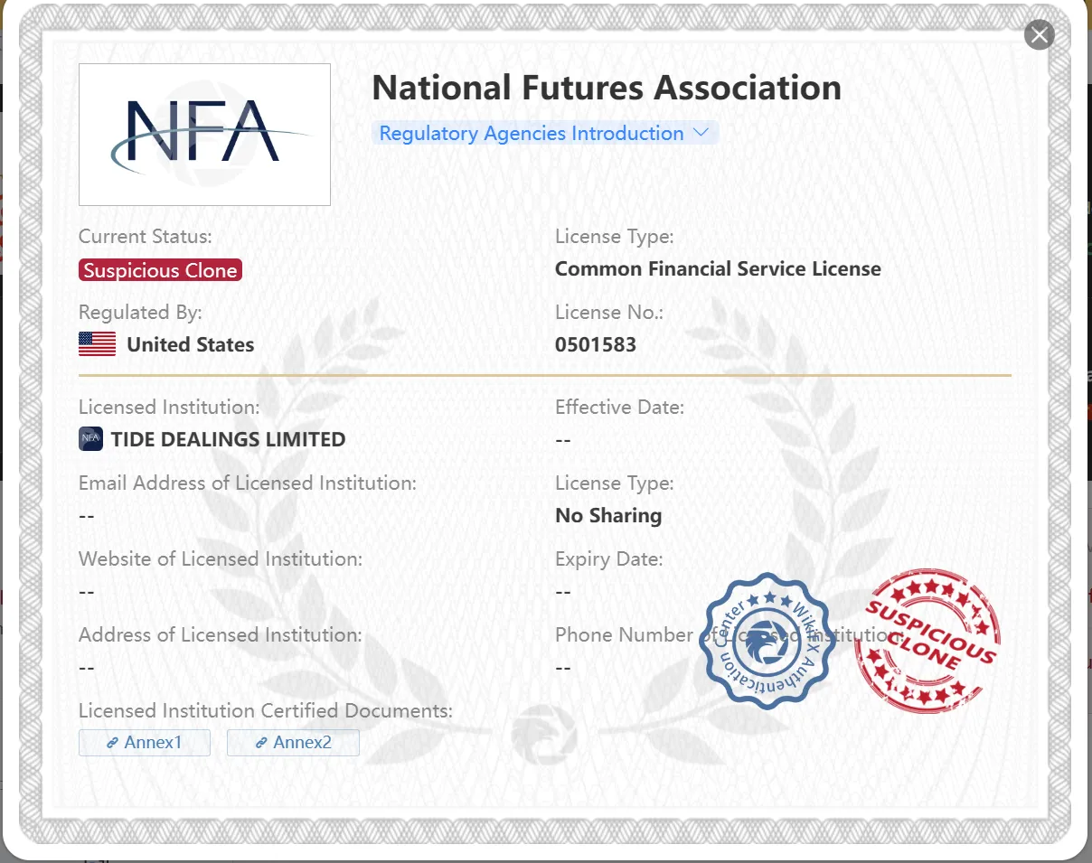 lisensi NFA klon yang mencurigakan