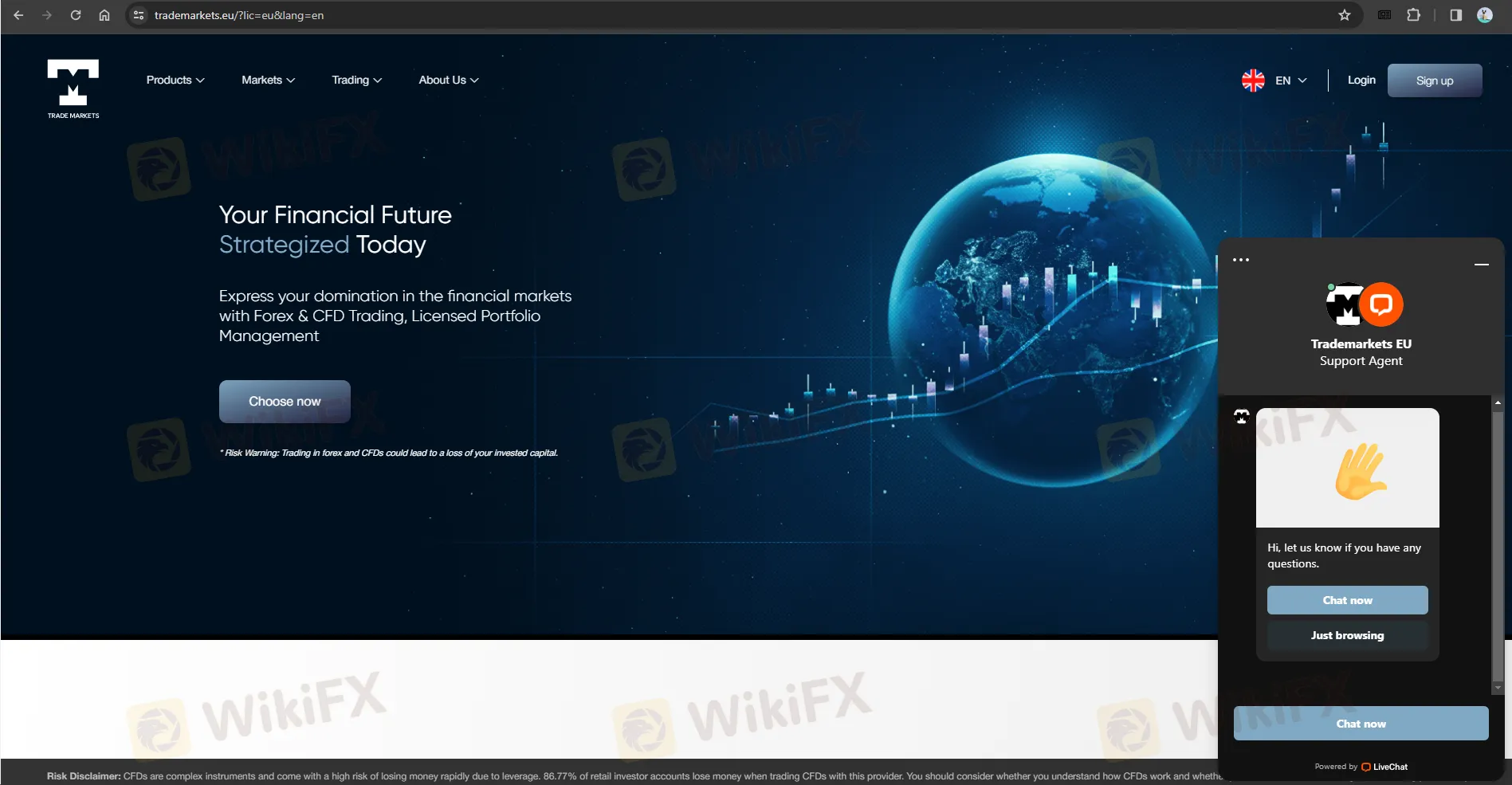 Trade Markets homepage