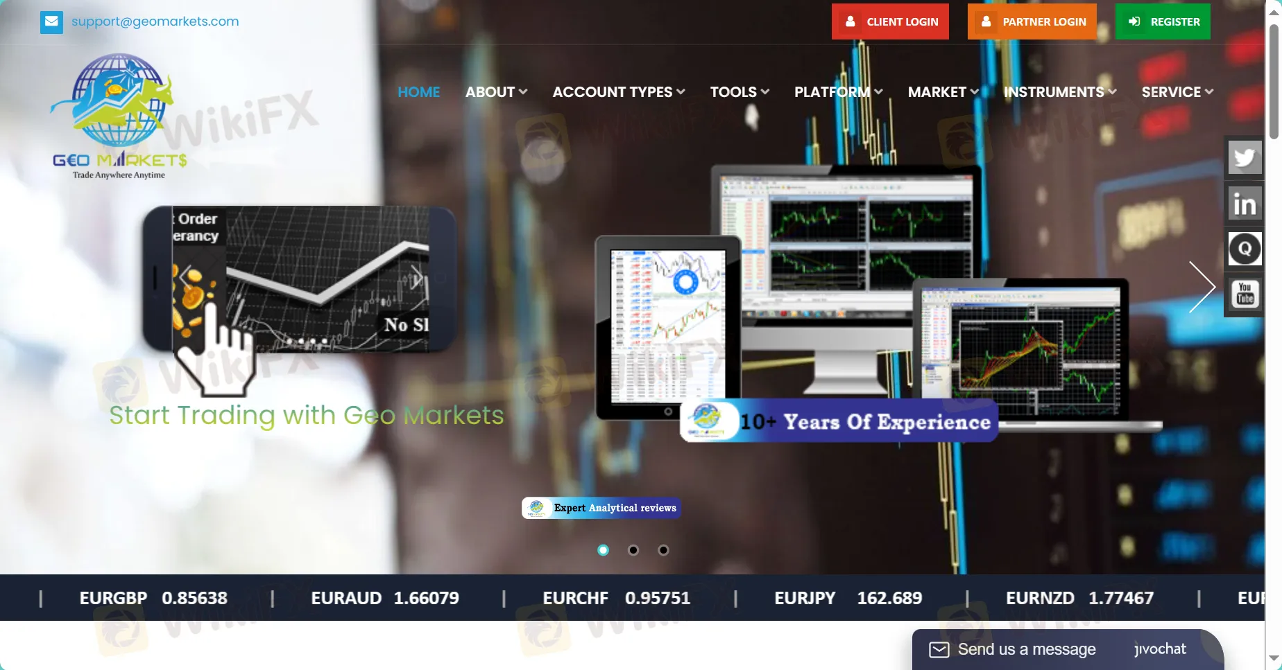 Geo Markets' homepage Geo Markets' homepage