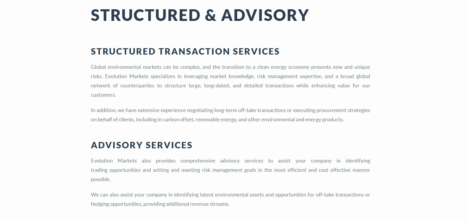 Structured & Advisory