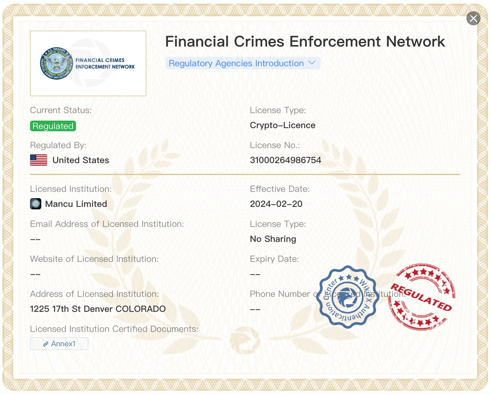 regulated by FinCEN