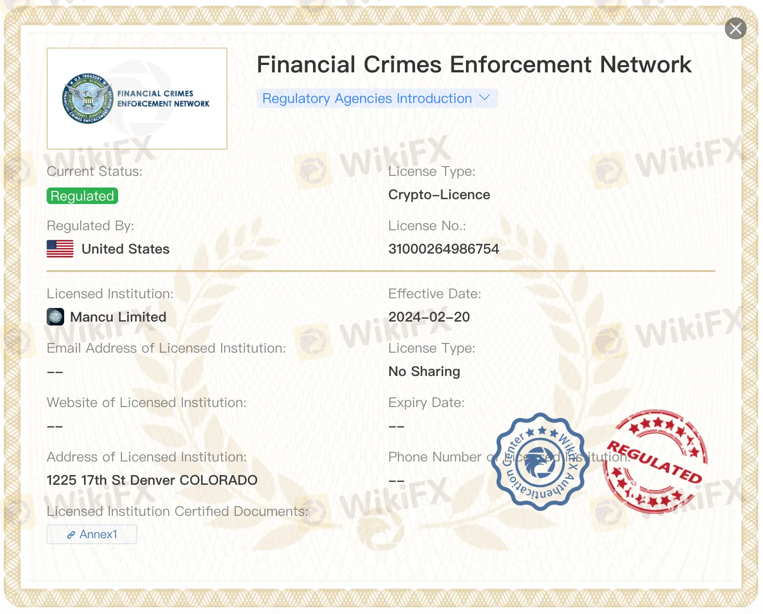 regulated by FinCEN