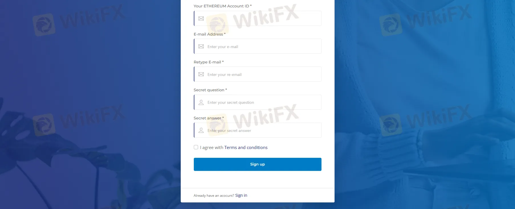 fill in required info fill in required info