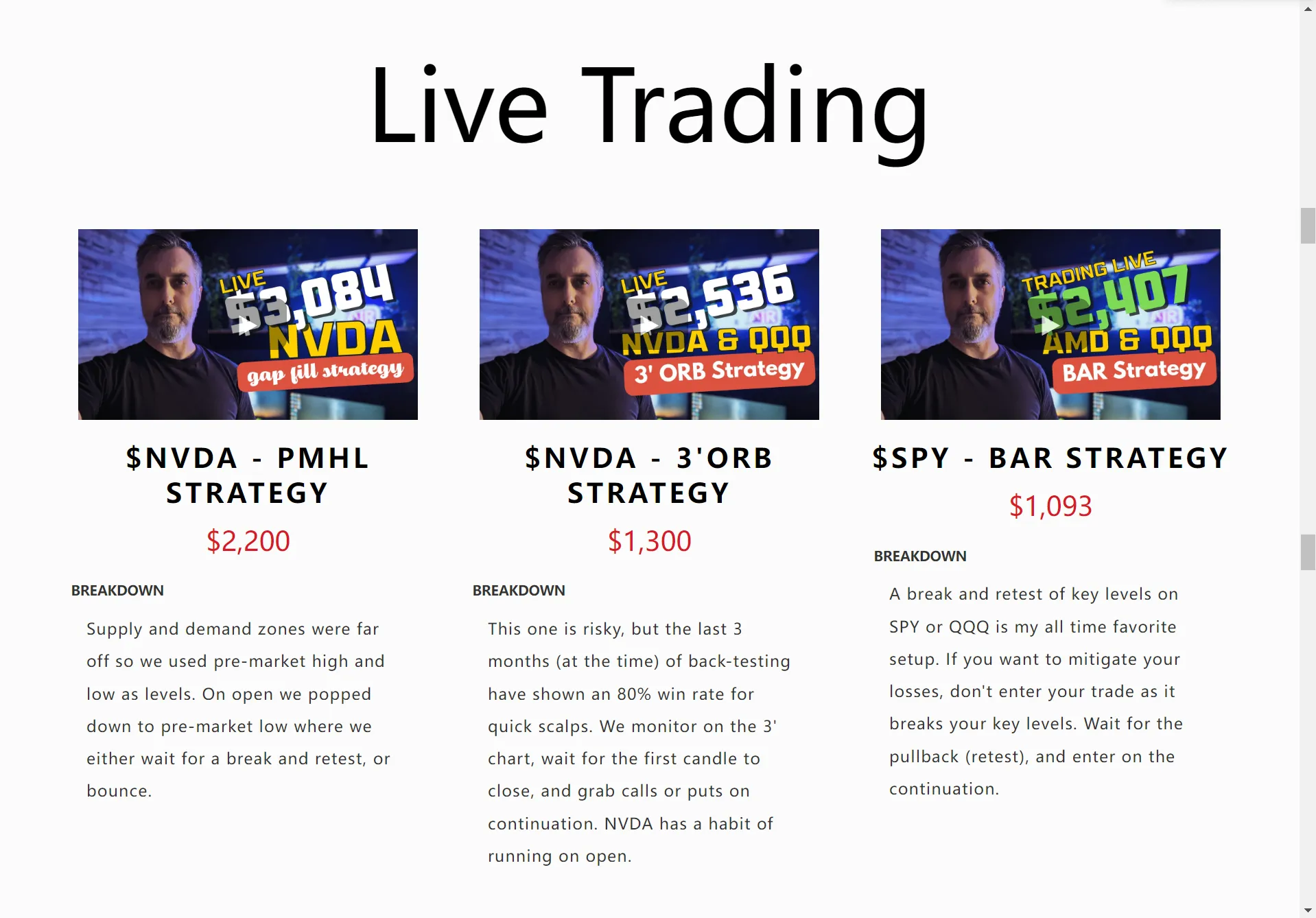 live trading