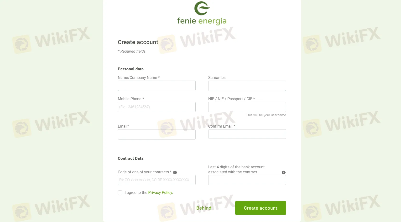 Nhấp vào nút Tạo tài khoản màu xanh Nhấp vào nút Tạo tài khoản màu xanh