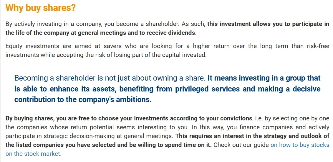 Why buy shares? Why buy shares?