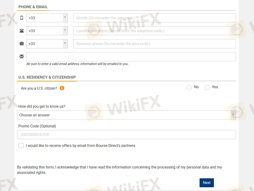 「口座を開設する」ボタンをクリックしてください 「口座を開設する」ボタンをクリックしてください