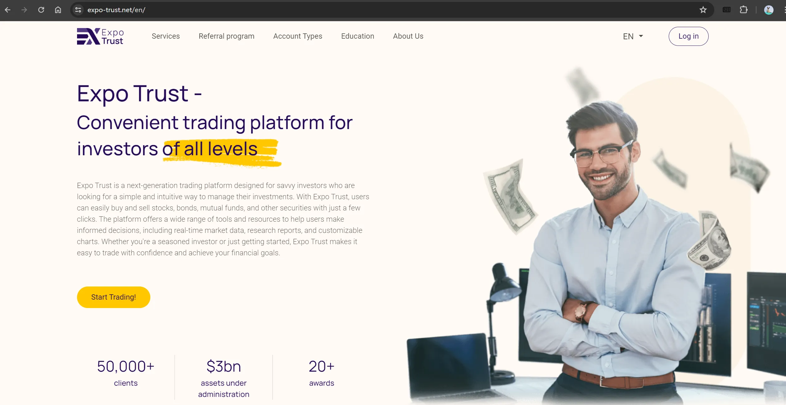 Expo Trust's homepage Expo Trust's homepage