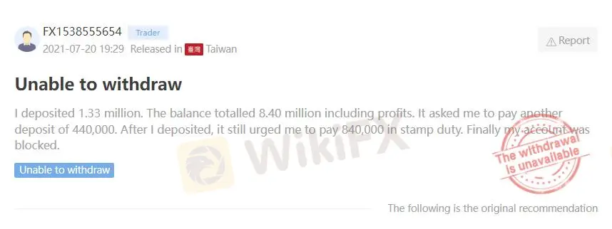 Paparan Pengguna di WikiFX