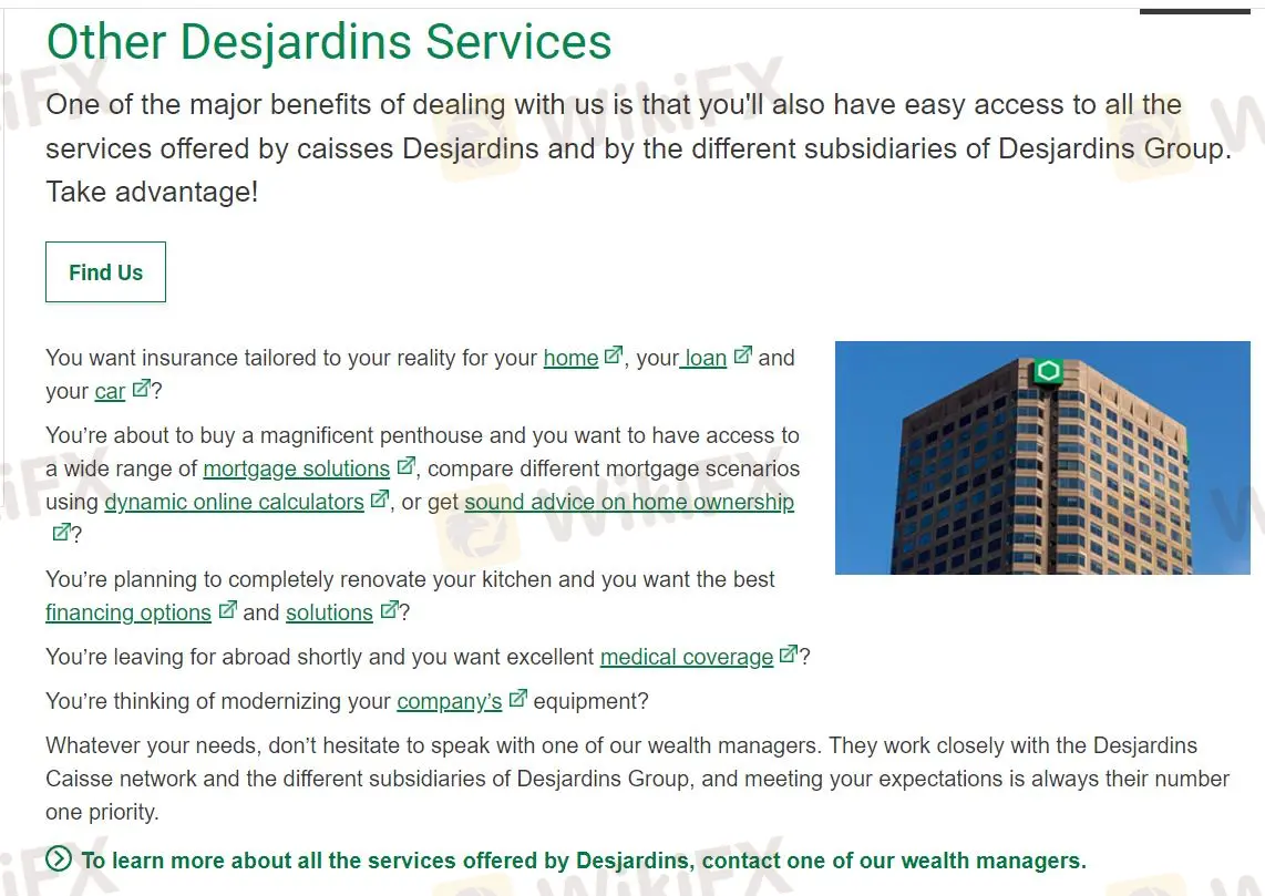 其他Desjardins服务: 其他Desjardins服务: