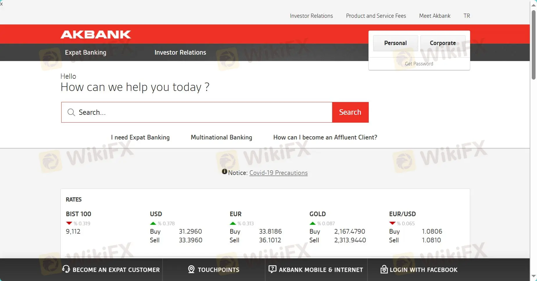 AKBANK's homepage
