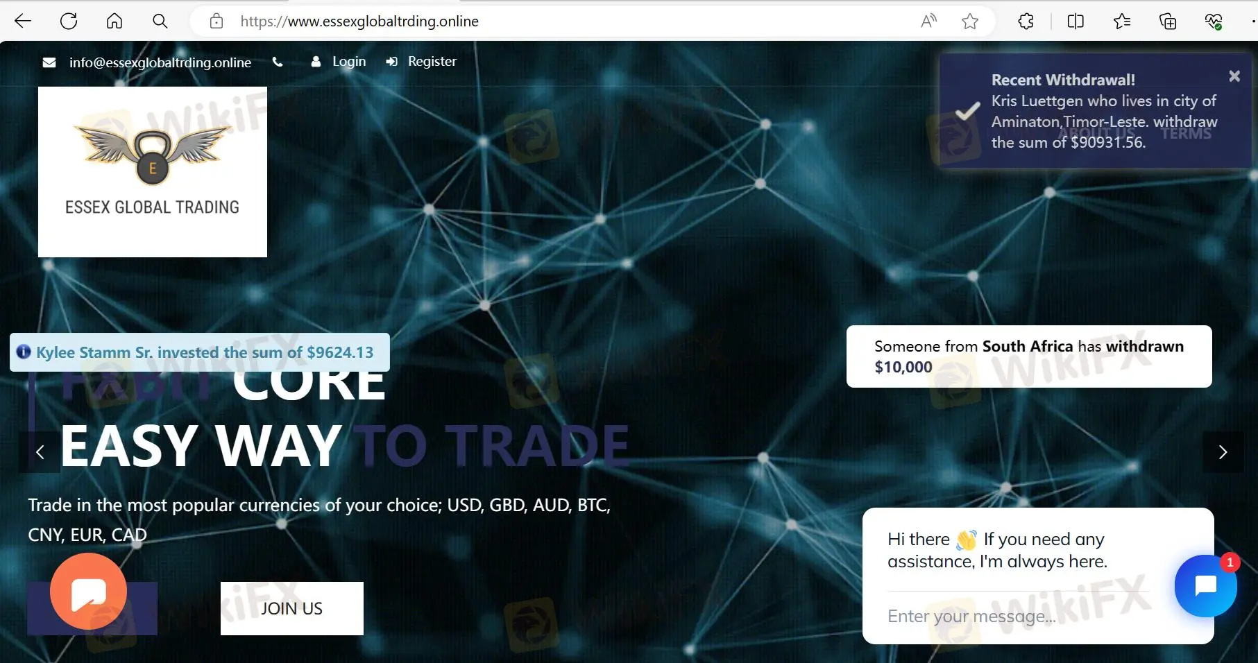 ESSEX GLOBAL TRADING домашняя страница