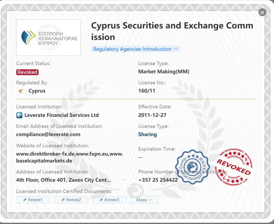 Giấy phép CySEC bị thu hồi Giấy phép CySEC bị thu hồi