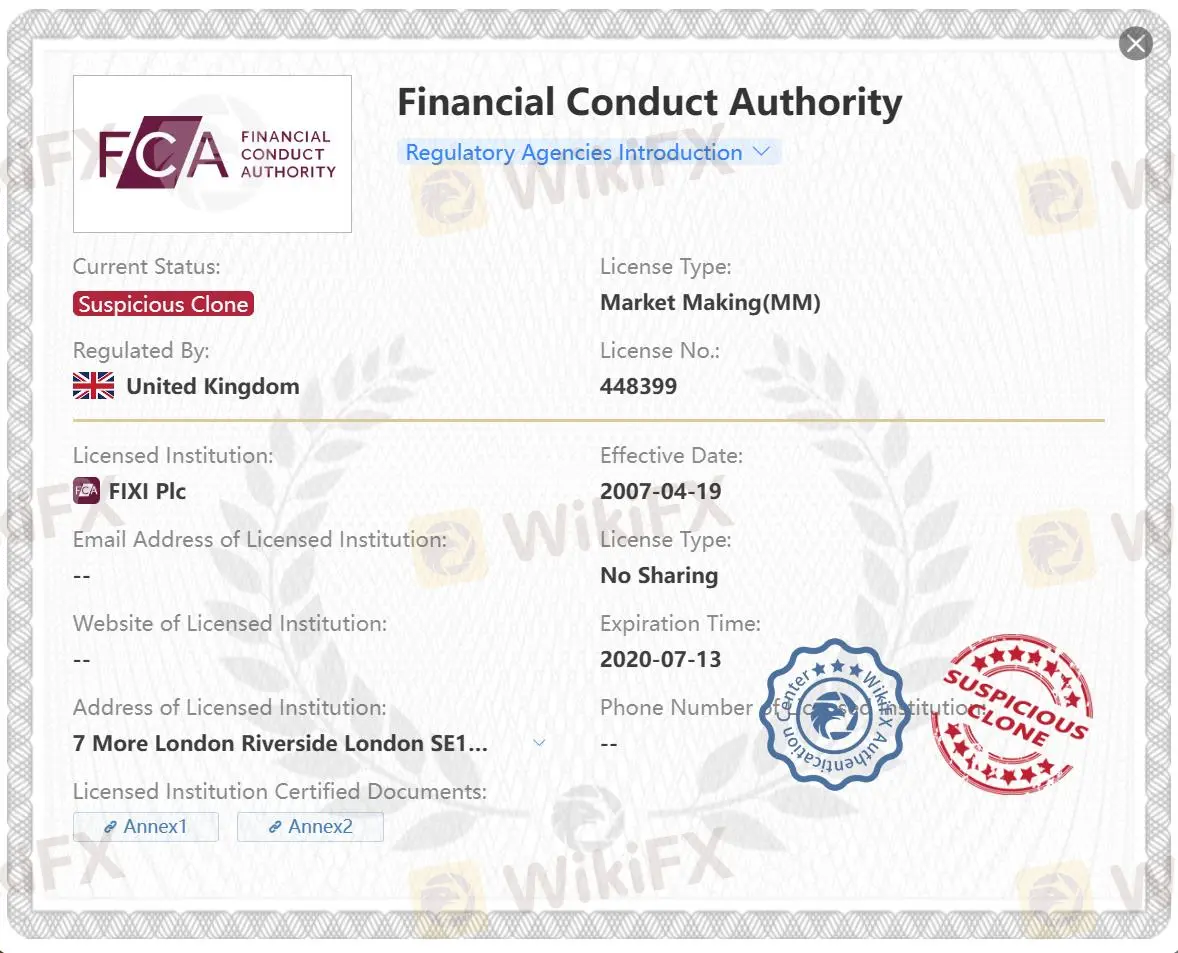 suspicious clone FCA license suspicious clone FCA license