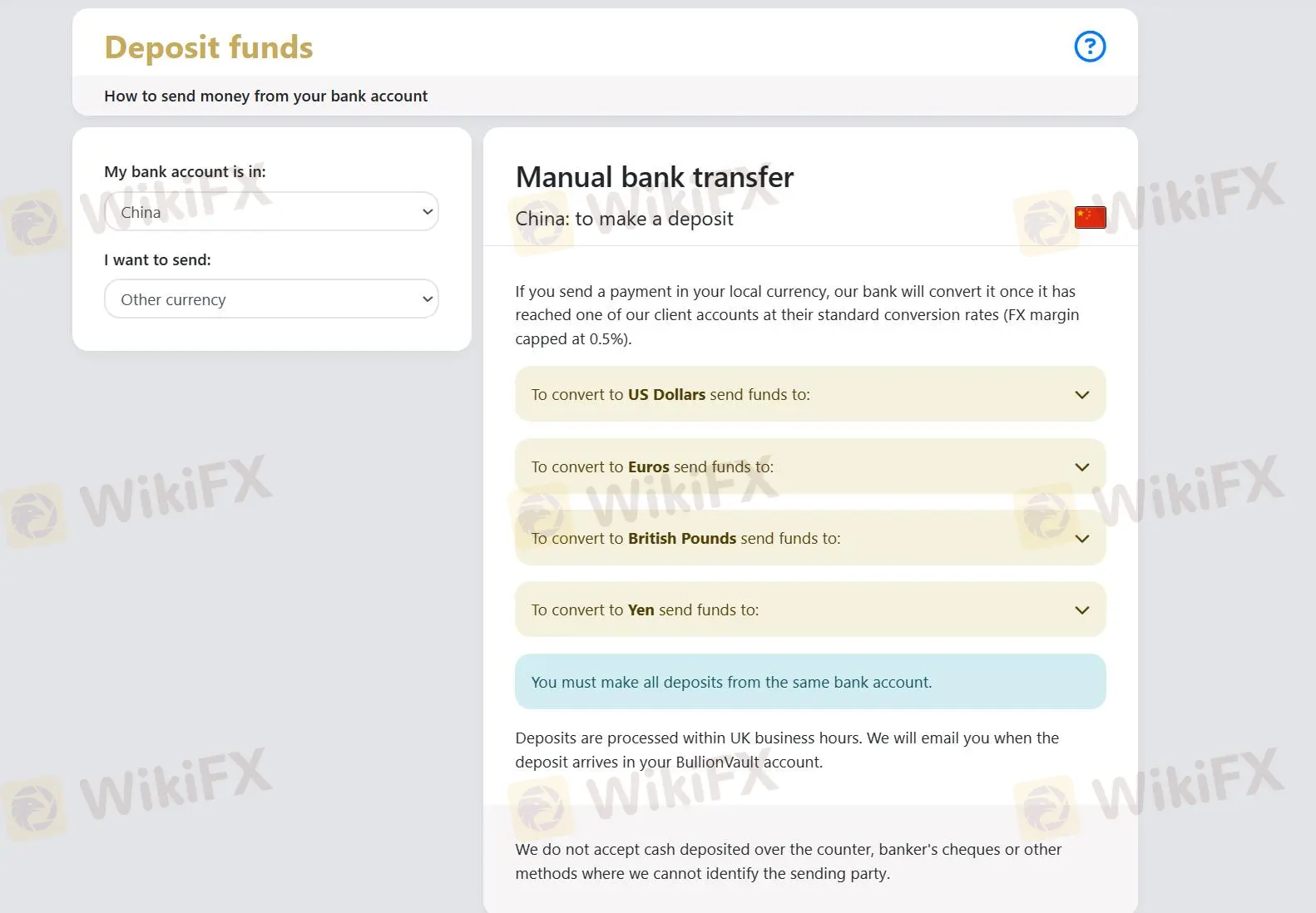 Deposit funds Deposit funds