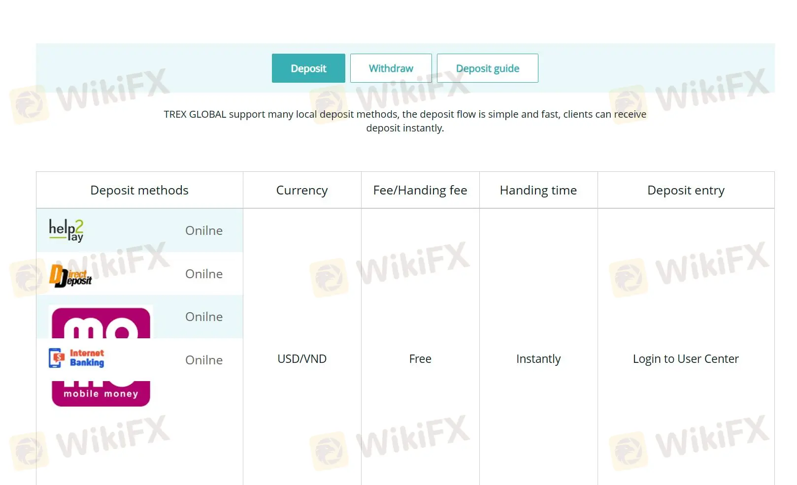 Para yatırma detayı Para yatırma detayı