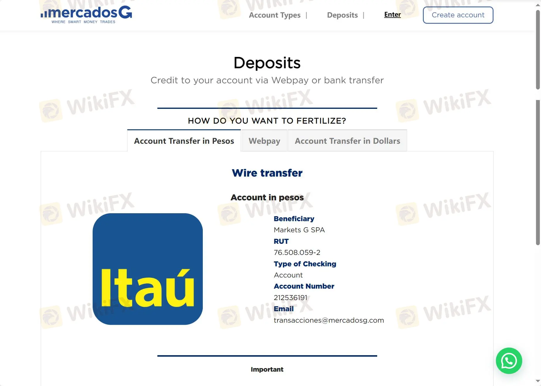 Deposit details