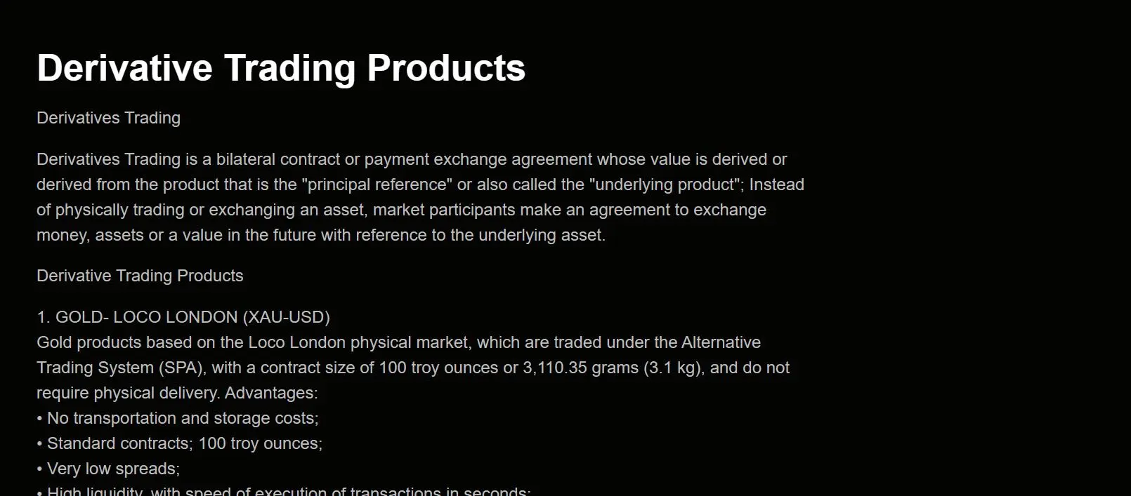 Derivate Handelsprodukte Derivate Handelsprodukte