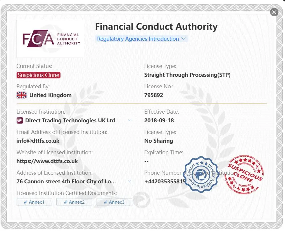 подозрительная подделка лицензии FCA