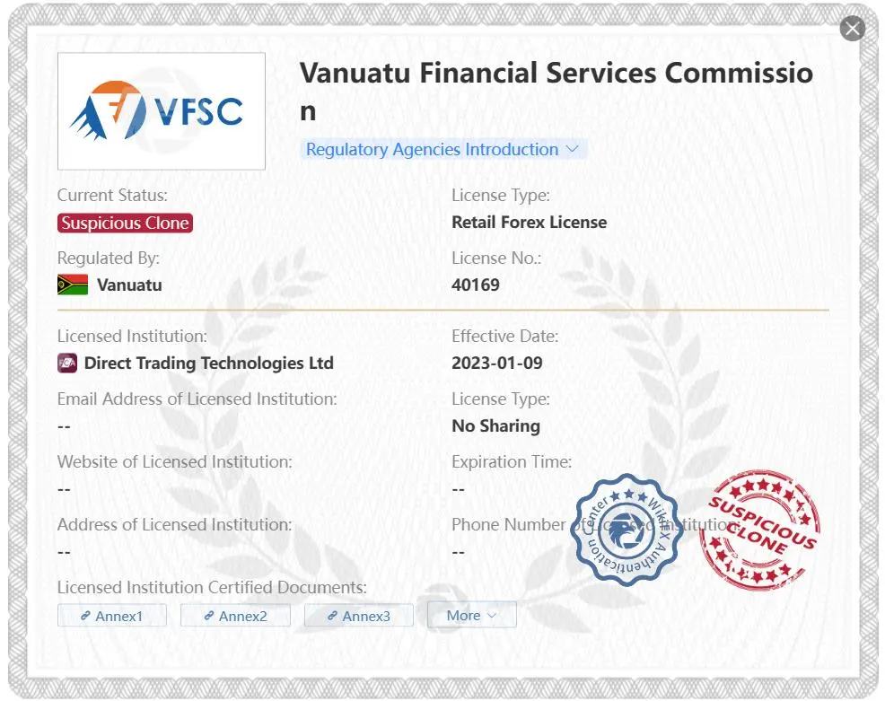 подозрительная подделка лицензии VFSC