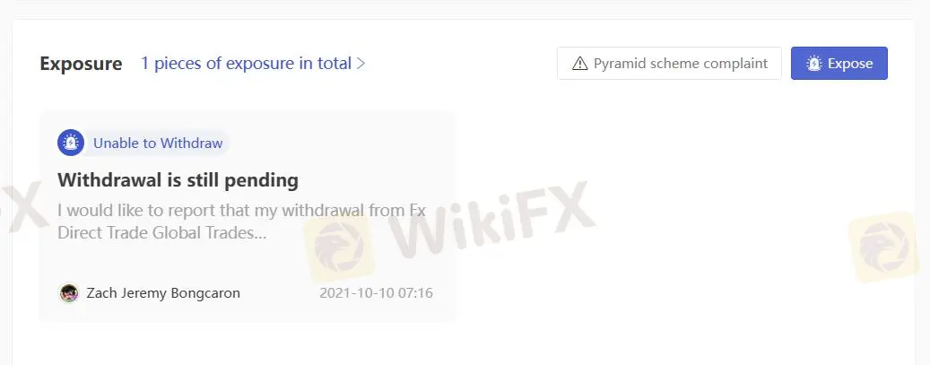 在WikiFX上的用户曝光